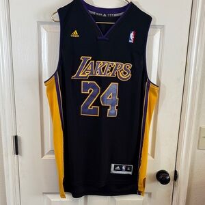 Adidas Black and Yellow Lakers Jersey Kobe Bryant